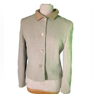 80s vintage Louis Feraud mint Cream Textured wool blend Blazer